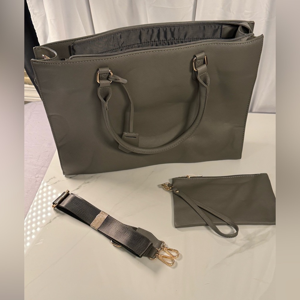 Source Unknown Gray Women's Tote Bag Set